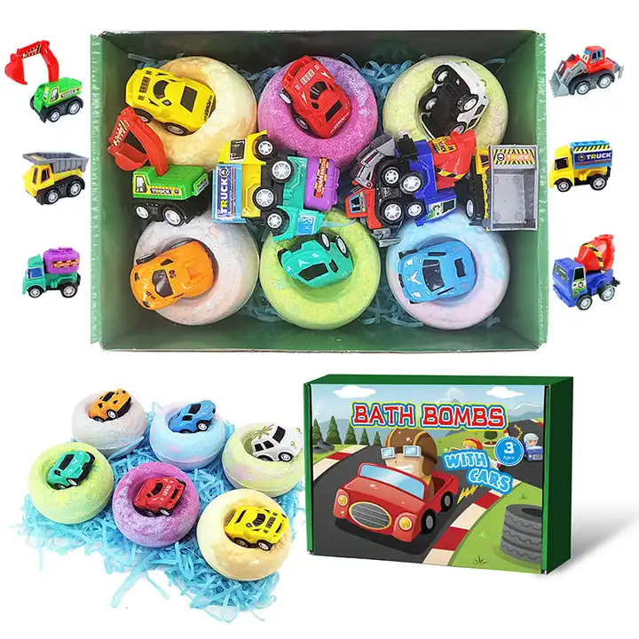 Оптовые детские бомбочки для ванны с автомобильными игрушками-сюрпризами внутри для розничных продавцов
